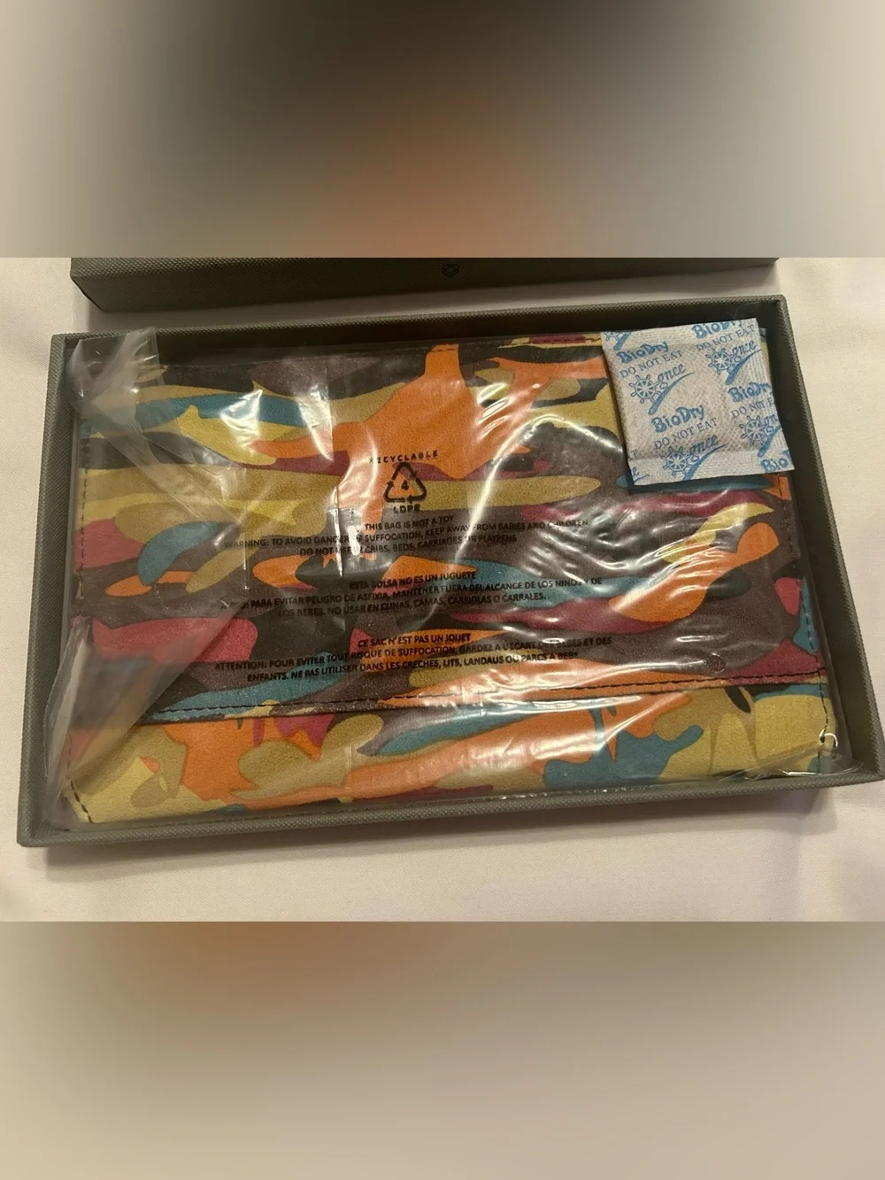 Liebeskind Suede Multicolor Camo Zip Pouch NIB